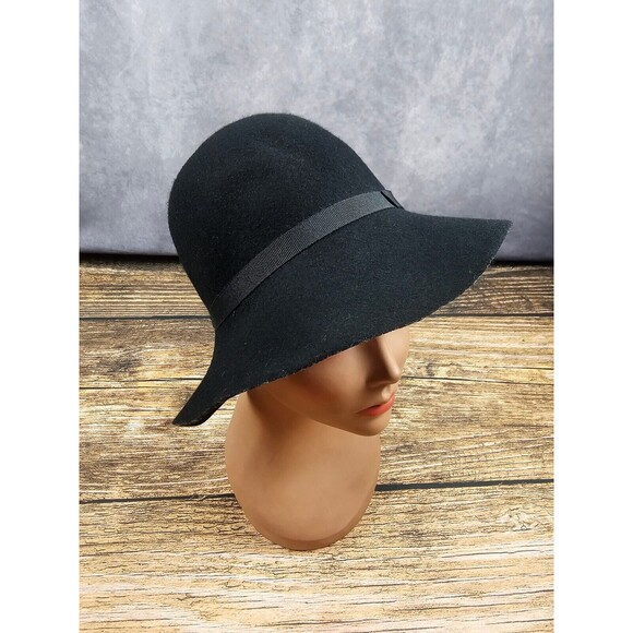 VTG 70s Lord & Taylor Italy Made Black 100% Wool Hat Retro Rockabilly Derby OS main image 9
